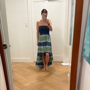 MICHAEL Michael Kors Strapless Blue and Green Dress